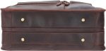 Men's Full Grain Leather Briefcase Large 17 Inch Business Travel Laptop Messenger Bag Tote with YKK Metal Zippers - Image 8